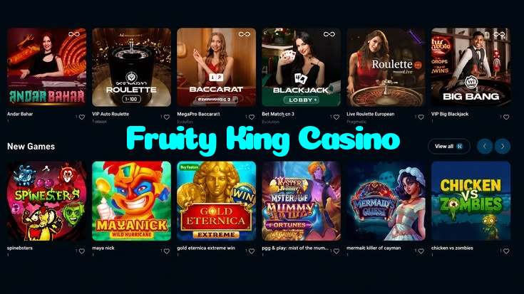 Fruity King Casino casino presented on mobile device in Pakistan with slots and live games
